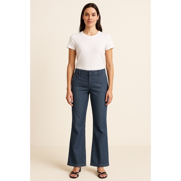 GAP Denim - Gap brand Denim Wide Leg Blue cotton blend Casual Women's trousers size 6 reg